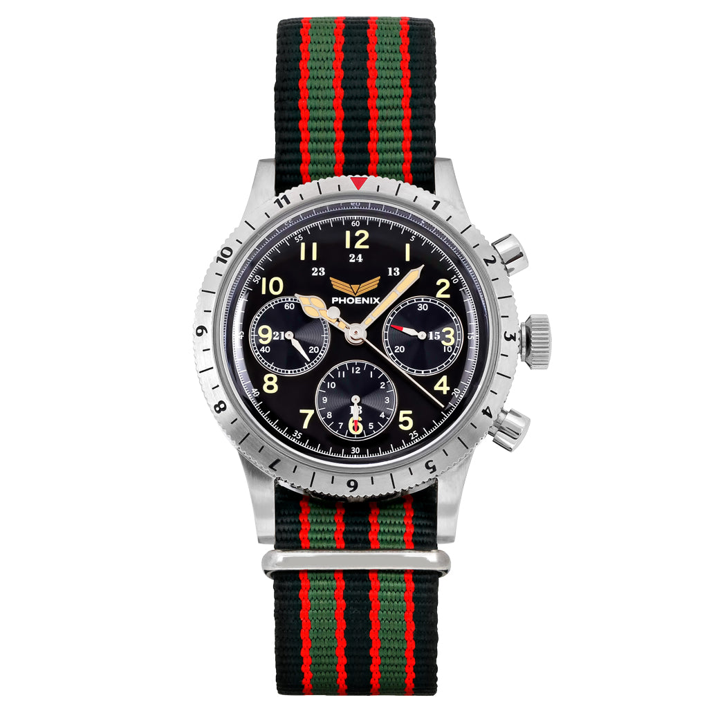 Phoenix Golden Eagle Tri-Compax Chronograph-Chronometer / Black Dial 40mm Stainless Steel