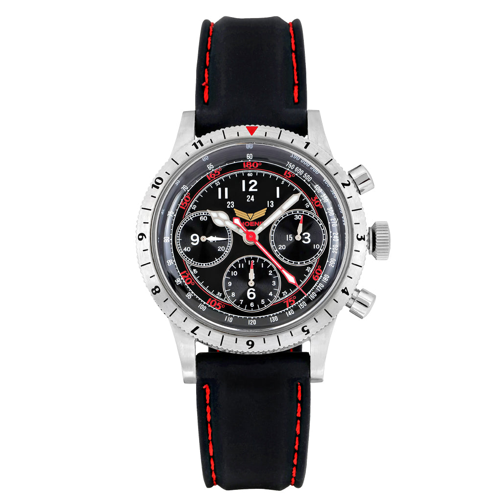 Phoenix Strike Eagle Tri-Compax Chronograph-Chronometer / Black Dial 40mm Stainless Steel