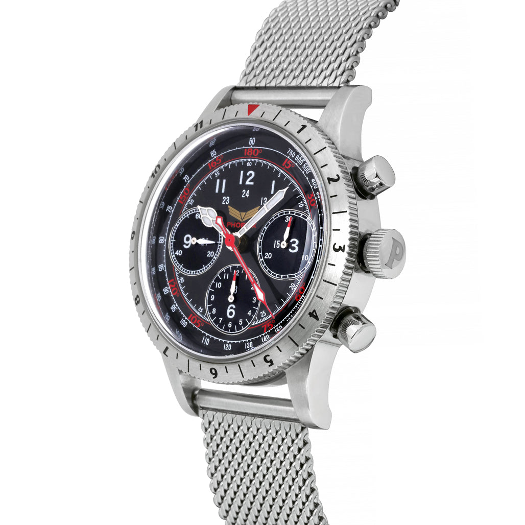 Phoenix Strike Eagle Tri-Compax Chronograph-Chronometer / Black Dial 40mm Stainless Steel