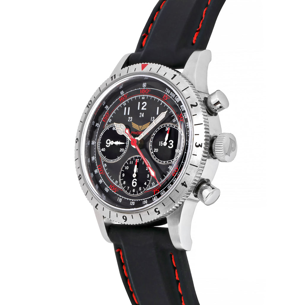 Phoenix Strike Eagle Tri-Compax Chronograph-Chronometer / Black Dial 40mm Stainless Steel